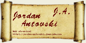 Jordan Antovski vizit kartica